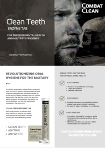Endlich gibt es eine effiziente und einfache Lösung für optimale Mundhygiene und dauerhafte Einsatzbereitschaft. Klinisch erwiesen und mit bahnbrechenden Ergebnissen: Die Clean Teeth Dental Enzyme Tabs tragen effektiv und mühelos zu gesunden Zähnen, frischem Atem und allgemeinem Wohlbefinden bei – selbst unter schwierigsten Einsatzbedingungen.